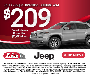 view 2017 Jeep Cherokee lease offer near Springfield