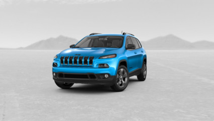2018 Jeep Cherokee in hydro blue color